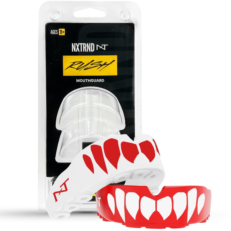 NXT NXTRND 2 Pack Nxtrnd Rush Dual Layer Mouthguard, Custom Fit Sports Mouthpiece for Football, Boxing, MMA, Basketball, Hockey, Lacrosse, Youth & Adult (Red) - Image 1